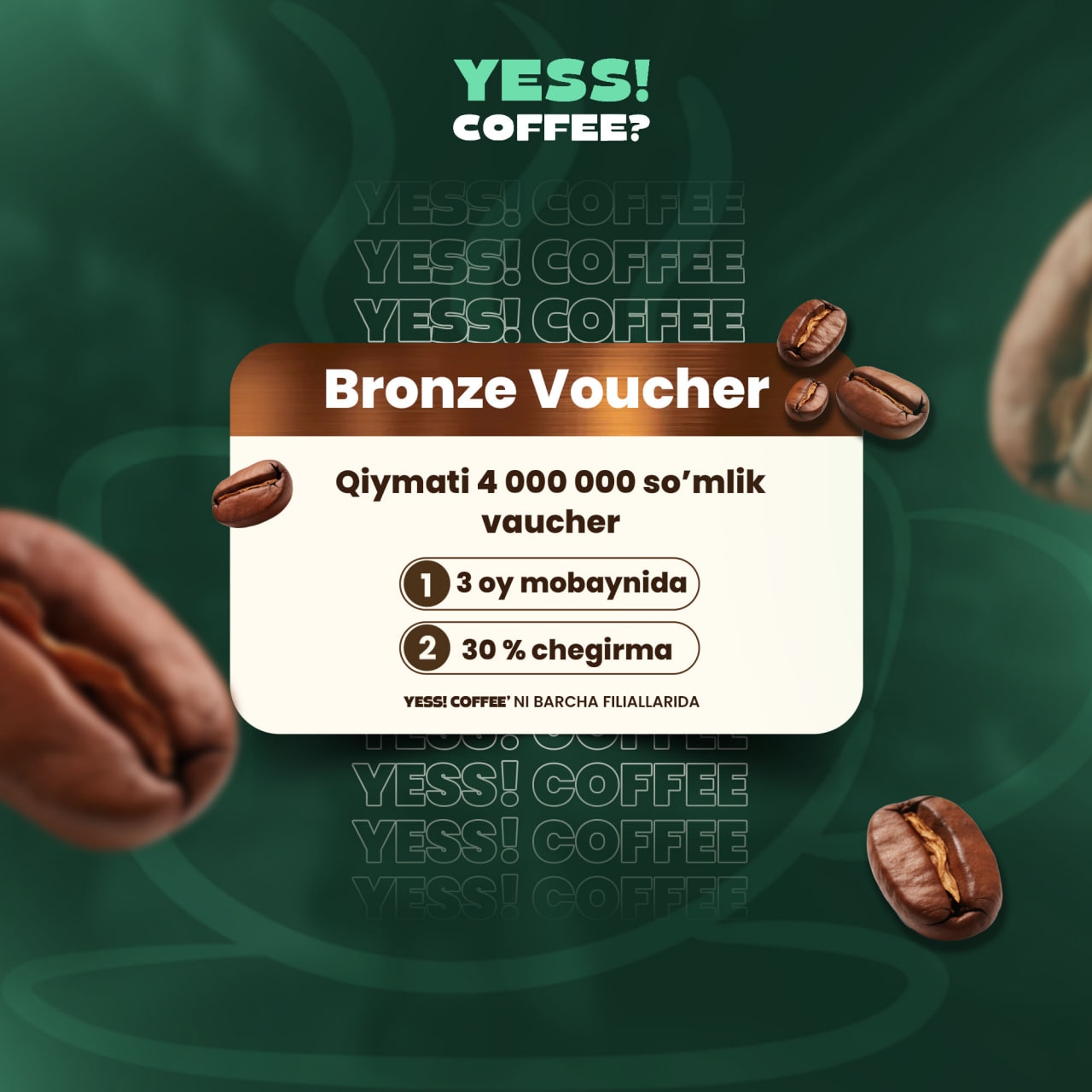 Yess! Coffee'dan Bronze Voucher — 30% product image