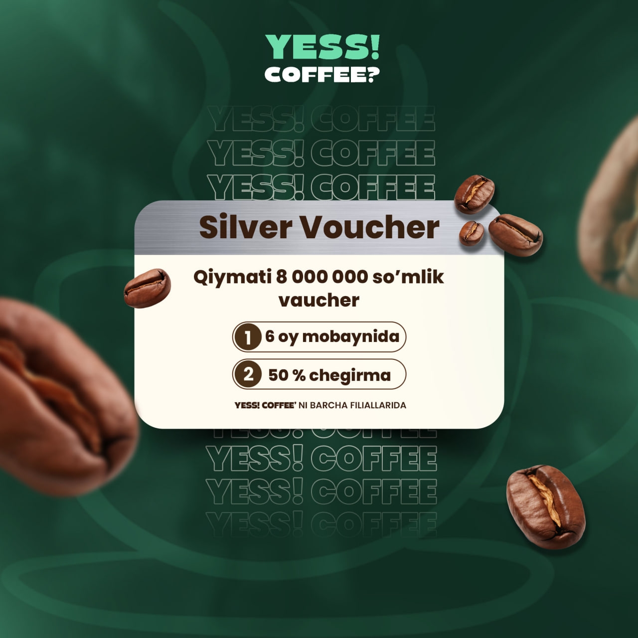 Yess! Coffee'dan Silver Voucher — 50% product image