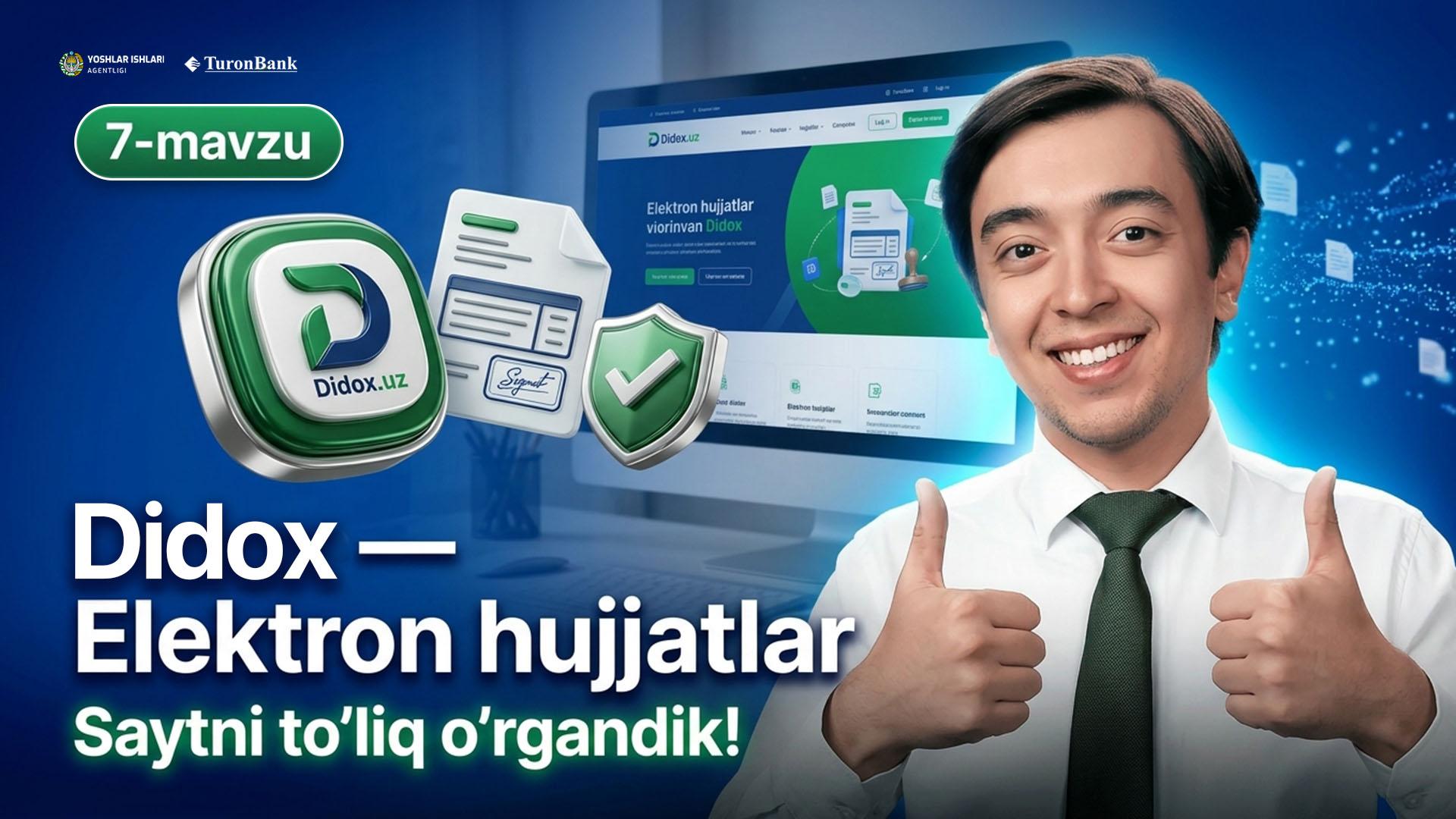 Buxgalteriyada elektron hujjatlar bilan ishlash. Didox saytini to’liq o’rgandik