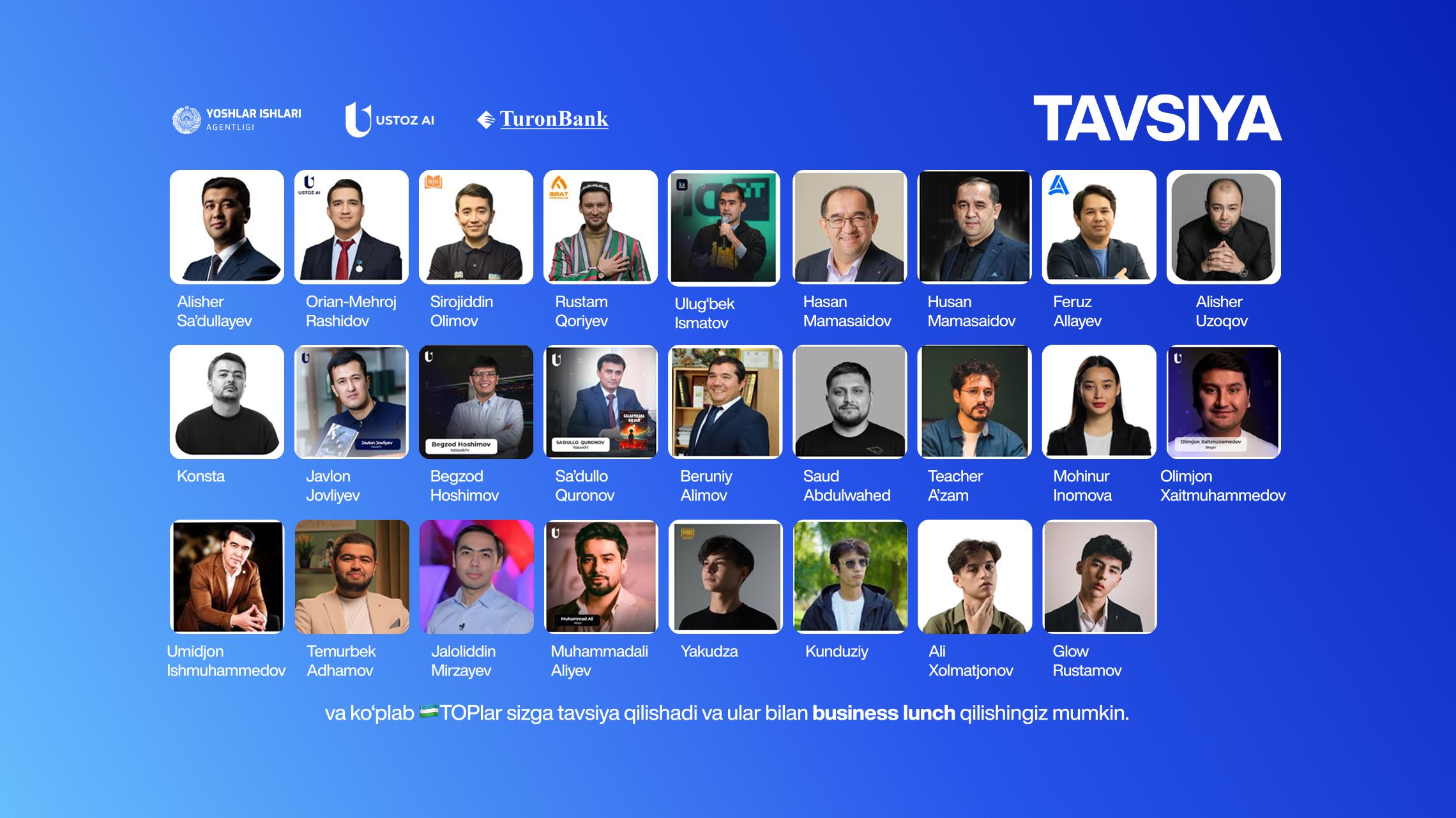 ustoz ai banner Influserlar