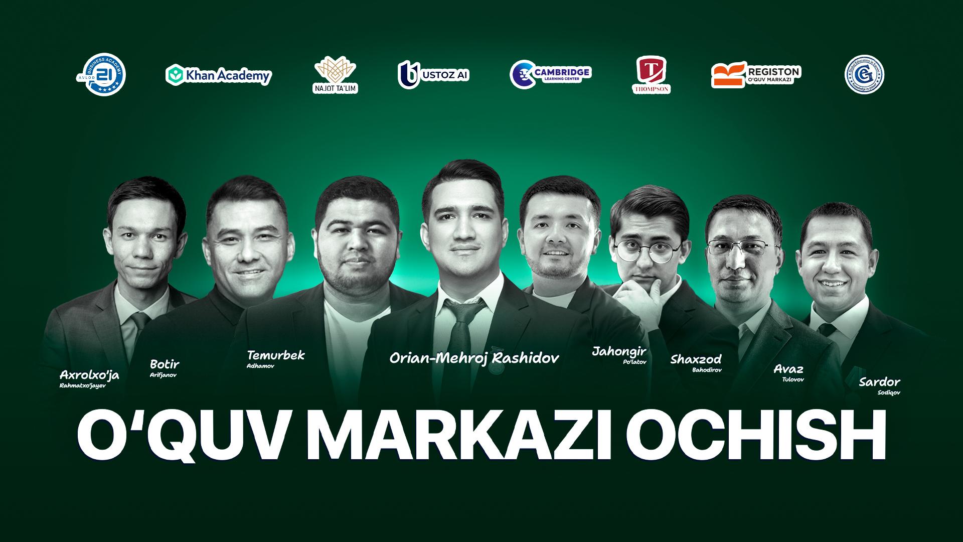 Bepul, sifatli O'quv markazi ochish kursi - Ustoz ai. Ustoz Imkoniyat